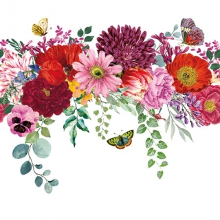 Servetel decorativ 'Flower border', 25cm
