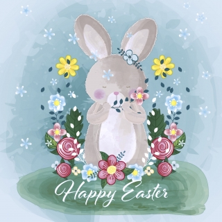 Sevetel decorativ 'Happy easter bunny', 33cm