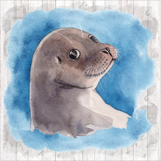 Servetel decorativ 'Sea seal', 33cm
