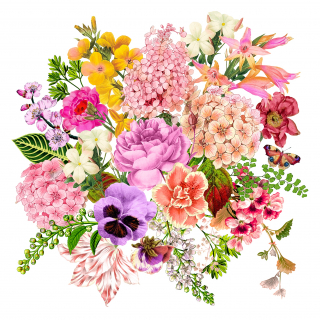 Servetel decorativ 'Flower bouquet', 33cm