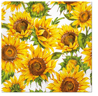 Servetel decorativ 'Dancing sunflowers', 33cm