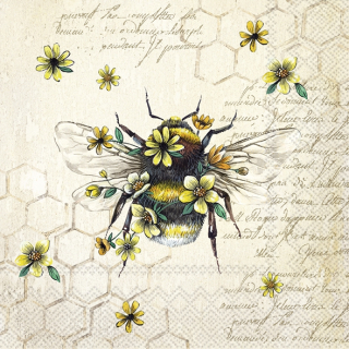 Servetel decorativ 'Bee floral', 33cm