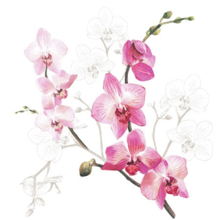 Servetel decorativ 'Orchid', 25cm