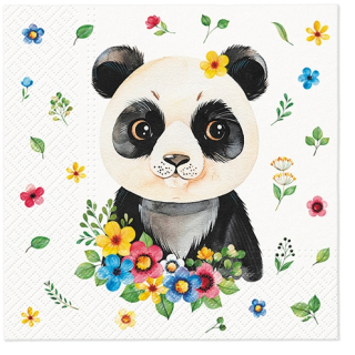 Servetel decorativ 'Flower panda', 33cm