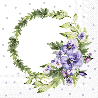 Servetel decorativ 'Pansy lilac', 33cm