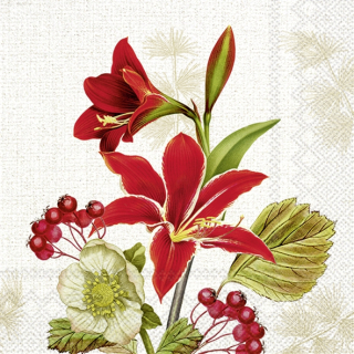 Servetel decorativ 'Nostalgic amaryllis', 25cm