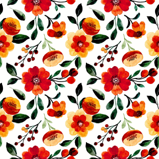 Servetel decorativ 'Orange floral pattern', 33cm