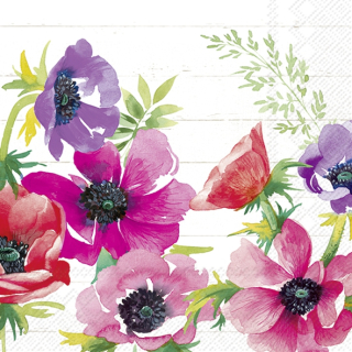 Servetel decorativ 'Coloured poppies', 25cm