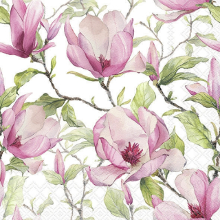 Servetel decorativ 'Blooming magnolia', 33cm