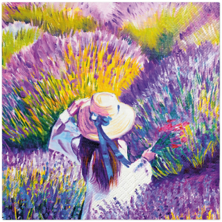 Servetel decorativ 'Lavender sunset', 33cm