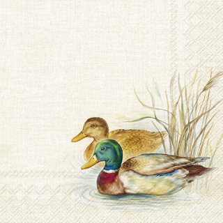 Servetel decorativ 'Ducks natural', 25cm