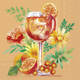 Servetel decorativ 'Orange cocktail', 25cm