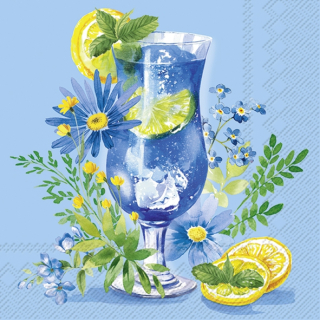 Servetel decorativ 'Blue cocktail', 25cm