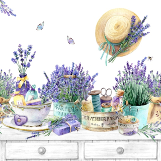 Servetel decorativ 'Lavender for sell', 33cm