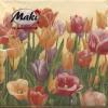 Servetel decorativ "Colourful tulips", 33cm