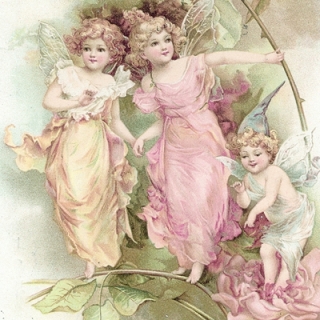 Servetel decorativ 'Spring fairies', 33cm